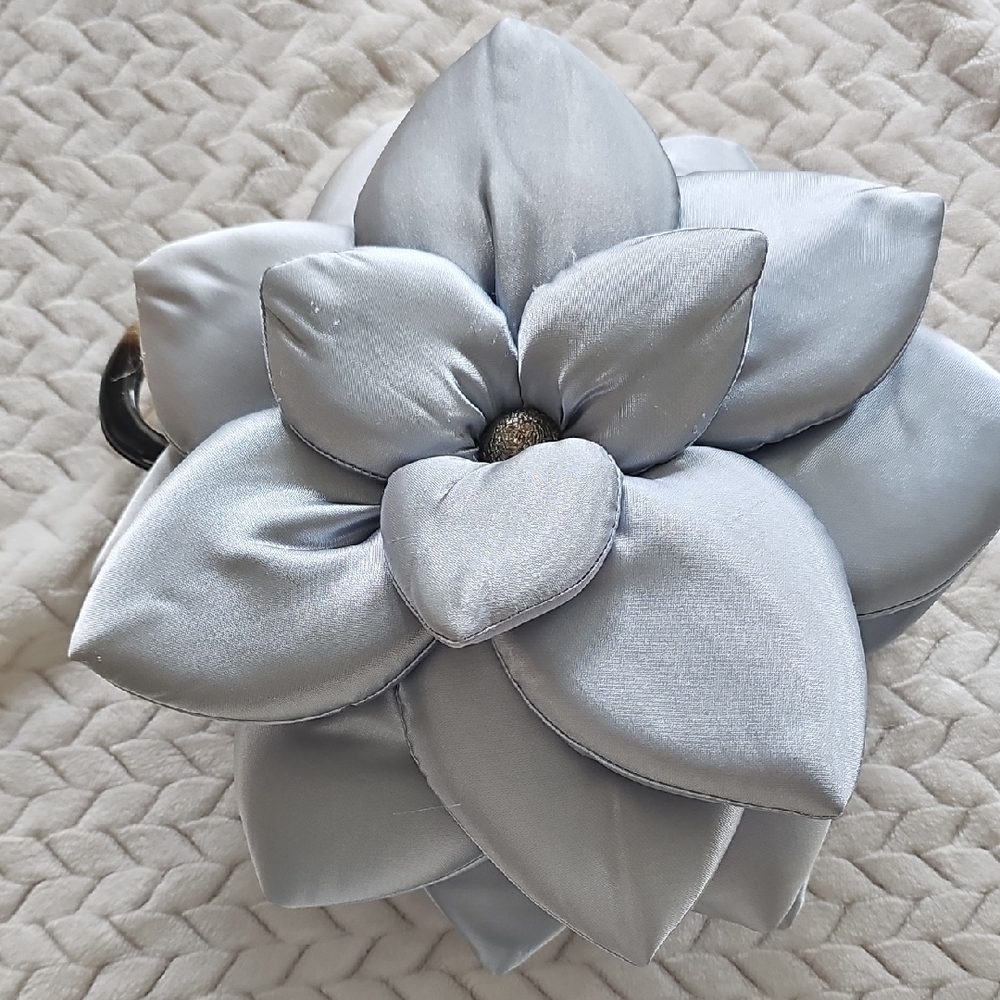 Elegant Silver Floral Clutch